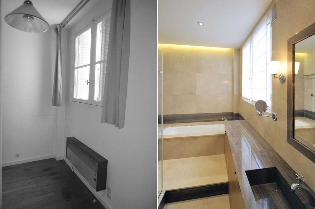 Photo Avant - Après d’architecture d’intérieur dans un appartement de trois pièces à Marseille