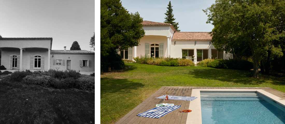 Avant - Après : Création d'une ouverture sur la façade d'une maison provençale