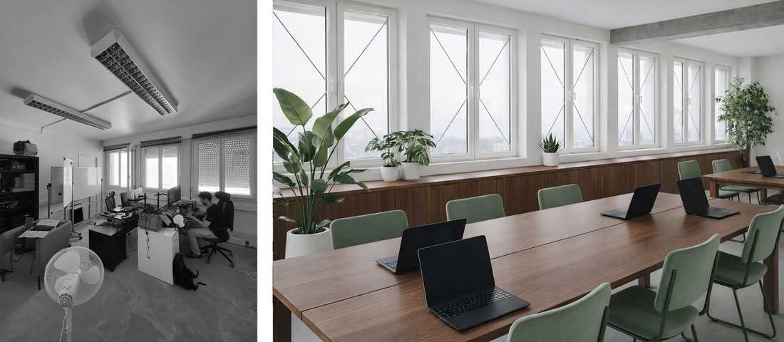 Avant - Après : aménagement des bureaux d'une entreprise à Marseille par un architecte