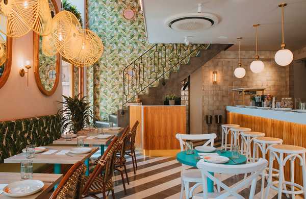 Interior design of a South American restaurant