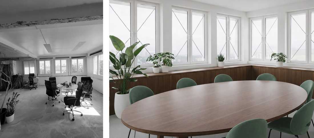 Avant - Après : Création d'une salle de réunion par un architecte d'intérieur