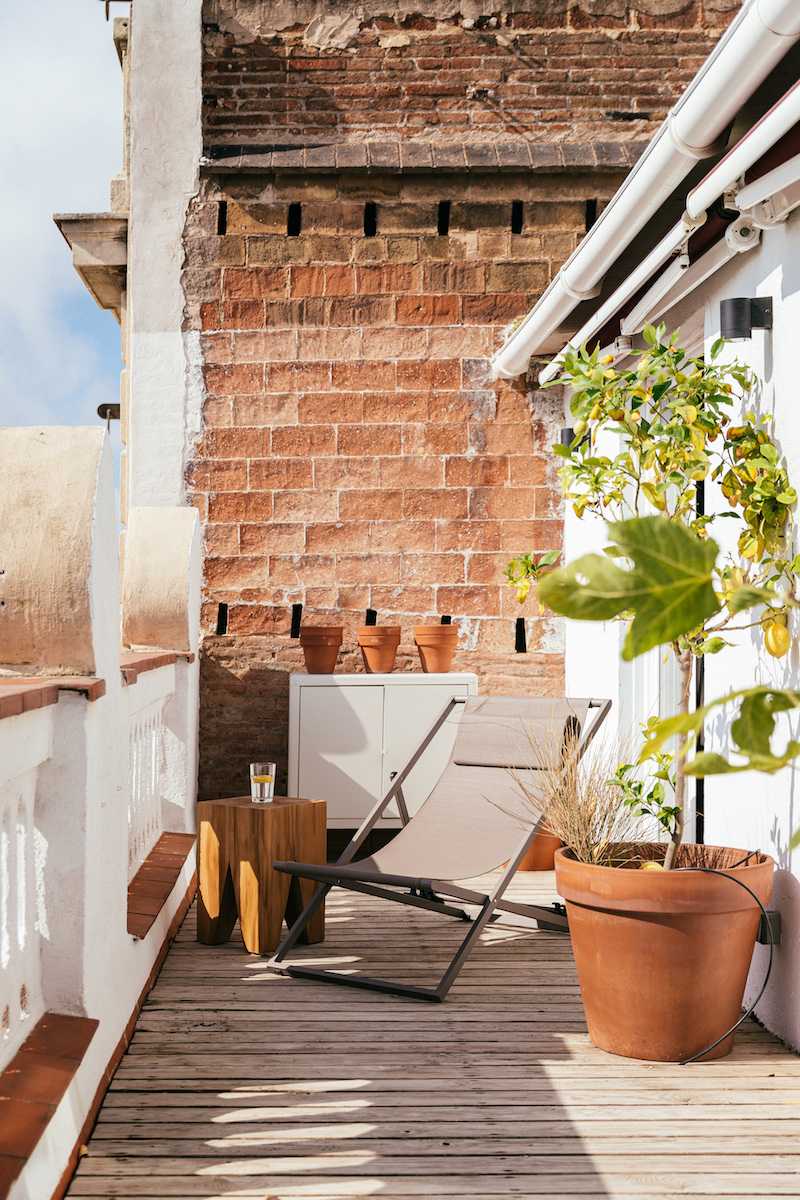 Aménagement d'un appartement rooftop avec 2 terrasses - terrasse côté balcon