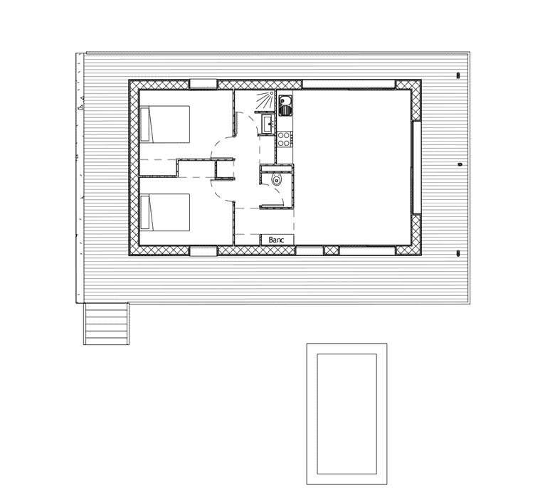 Plan de la maison pop-up écologique et économique