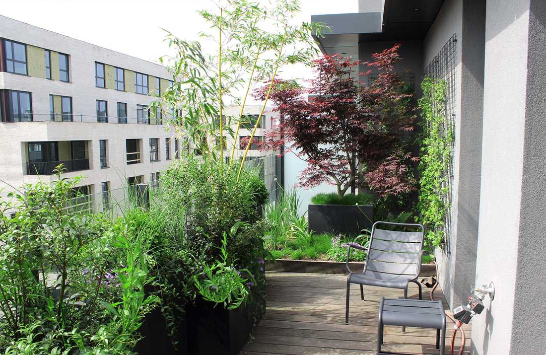 Aménagement paysager de la terrasse d'un penthouse à Marseille