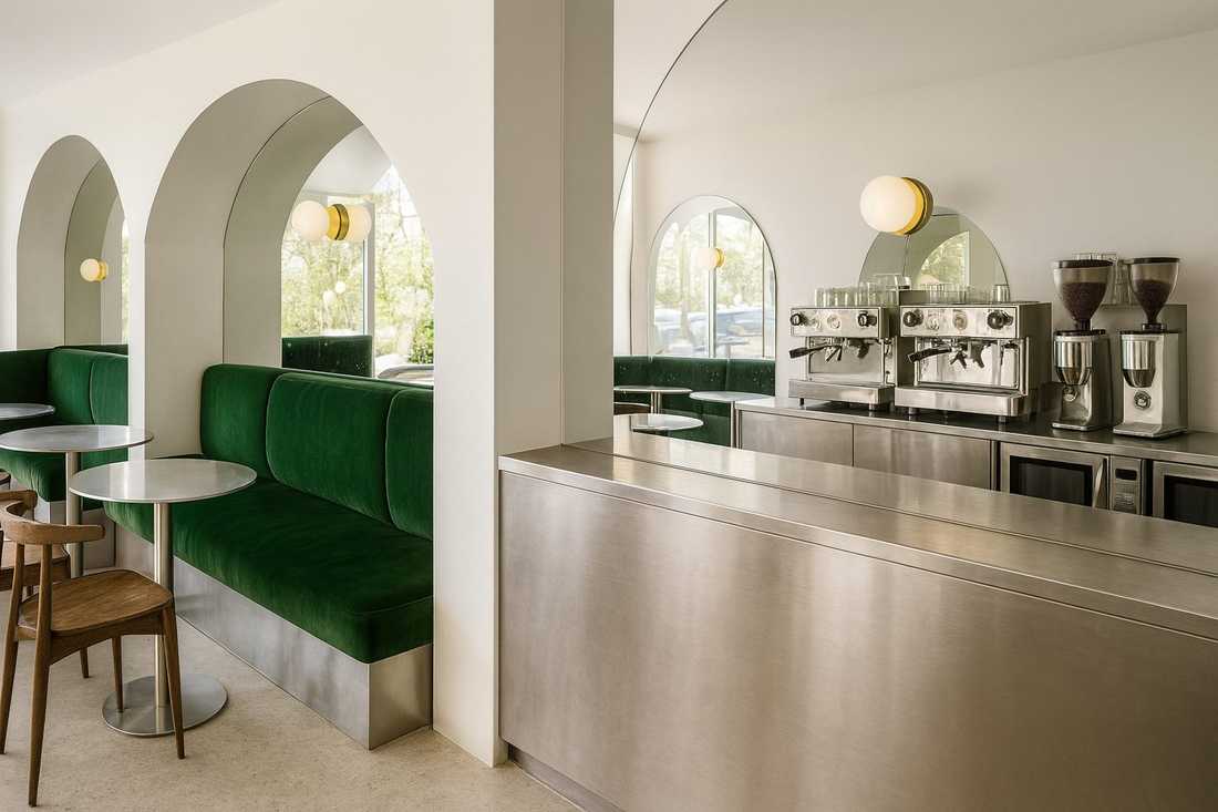 Cafétéria pour une entreprise dans le cadre d'un projet d'architecture tertiaire