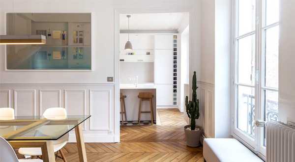 Avant - aprés d'une réalisation d'un architecte d'intérieur à Marseille dans un appartement haussmannien