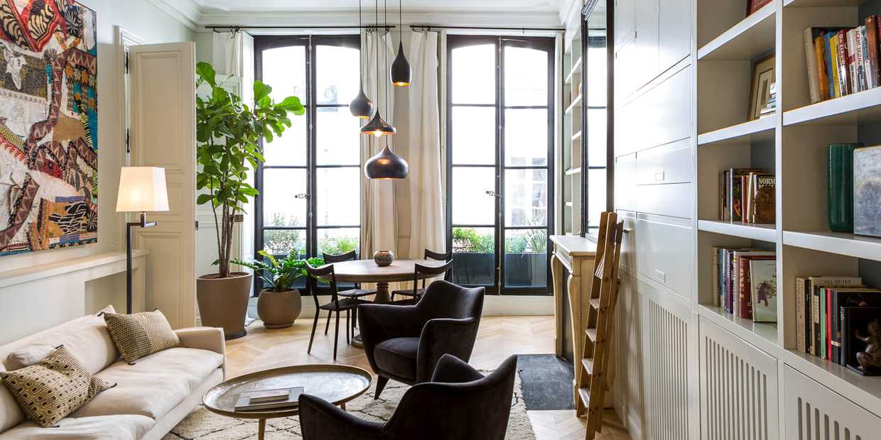 Salon d'une maison ancienne à Marseille rénovée par un décorateur d'intérieur