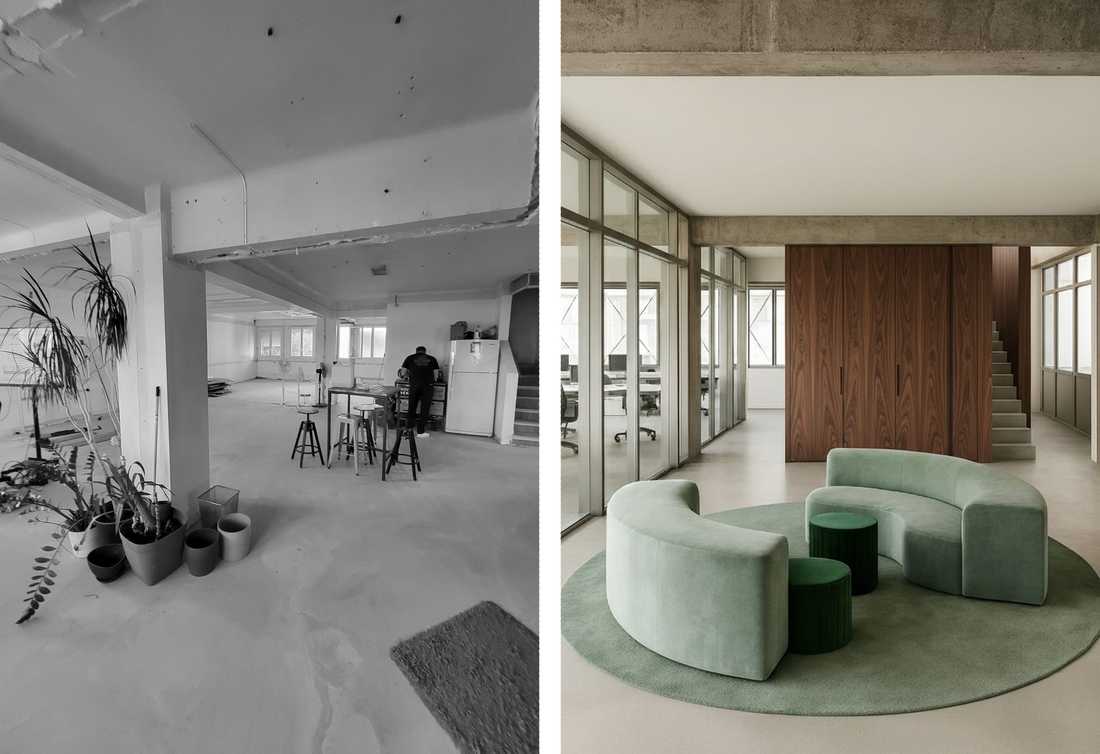 Avant - Après : rénovation de l'accueil d'une entreprise à Marseille