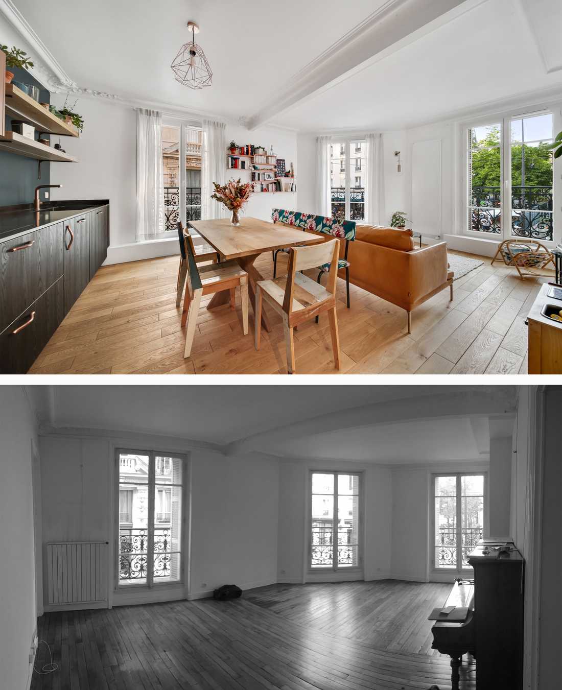 Avant - après de la rénovation energétique d'un appartement à Marseille